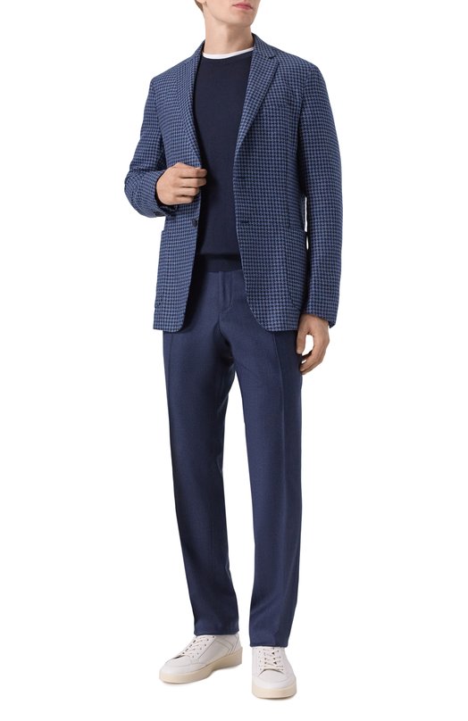 Пиджак из шелка и шерсти Zegna 1D7SG0/949703A9 Синий  1D7SG0/949703A9 Фото 3