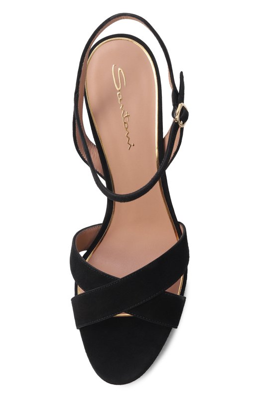 Замшевые босоножки Santoni WHVG72287HX2NMGD Чёрный  WHVG72287HX2NMGD Фото 6