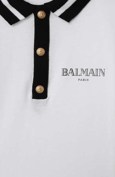 Хлопковое поло BALMAIN белого цвета по цене 21900 руб., арт. BW8571., фото 3 Хлопковое поло BALMAIN, арт. BW8571., фото 3