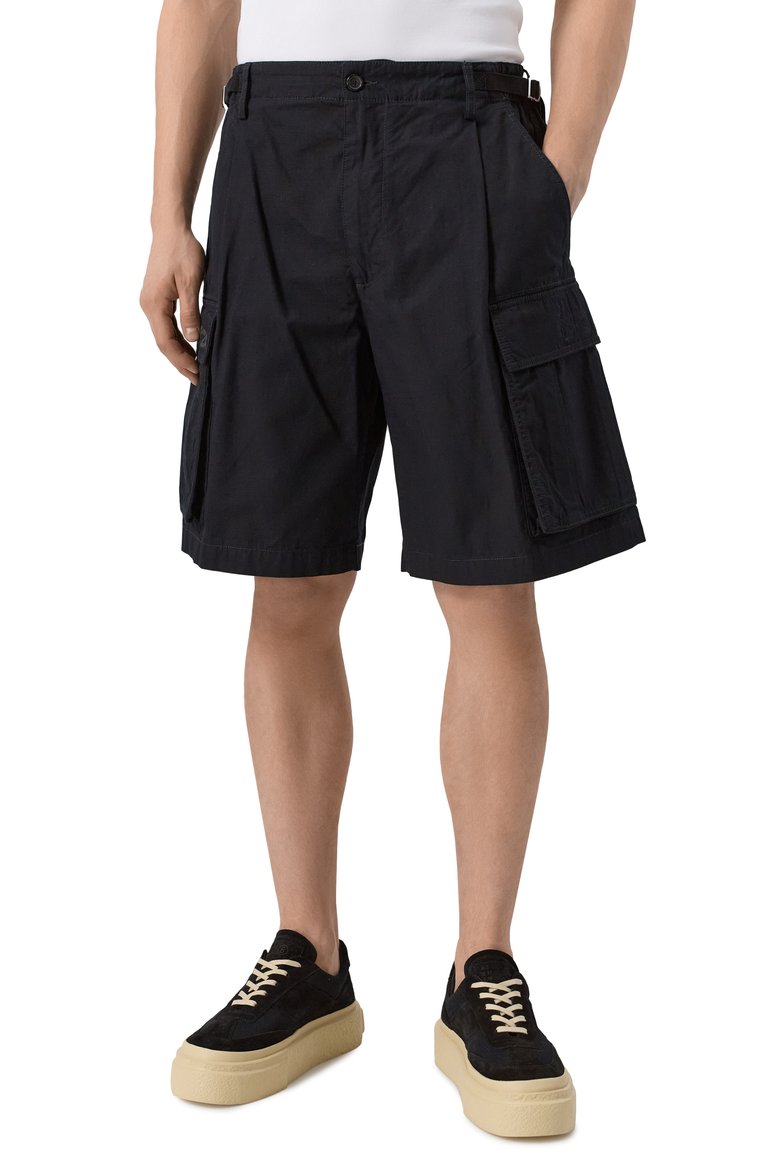 Мужские хлопковые шорты icon DSQUARED2 черного цвета, арт. S79MU0074/D35224 | Фото 3 (Длина Шорты М: Ниже колена; Случай: Повседневный; Стили: Кэжуэл; Принт: Без принта; Материал внешний: Хлопок)