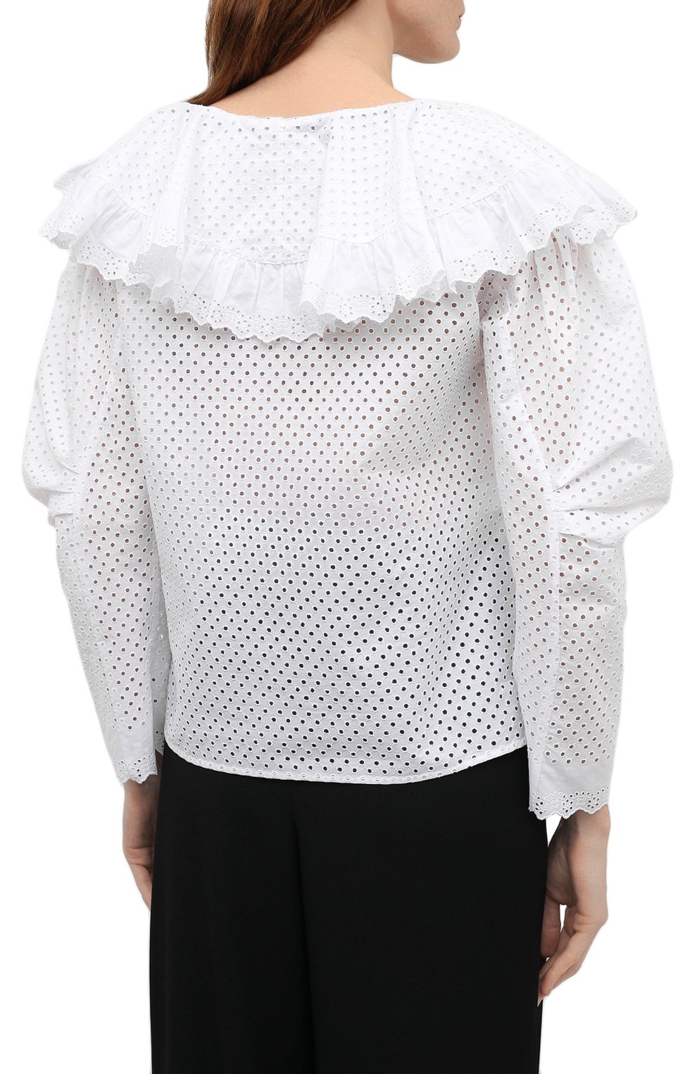 Хлопковая блузка PHILOSOPHY DI LORENZO SERAFINI белого цвета по цене 47450 руб., арт. A0211/2137, фото 4 Хлопковая блузка PHILOSOPHY DI LORENZO SERAFINI, арт. A0211/2137, фото 4