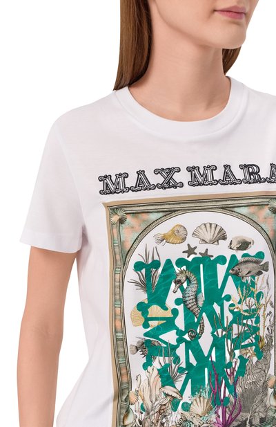 Хлопковая футболка MAX MARA, арт. MXMSPADIN0, фото 5