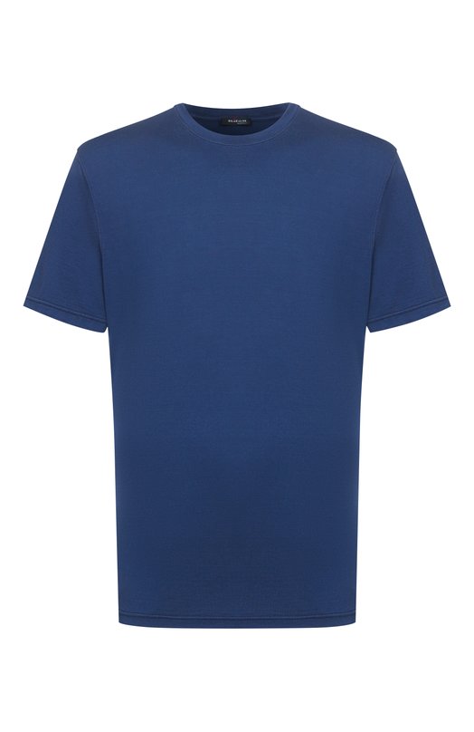 Футболка из шелка и хлопка Kiton UMK0874 Синий UMK0874