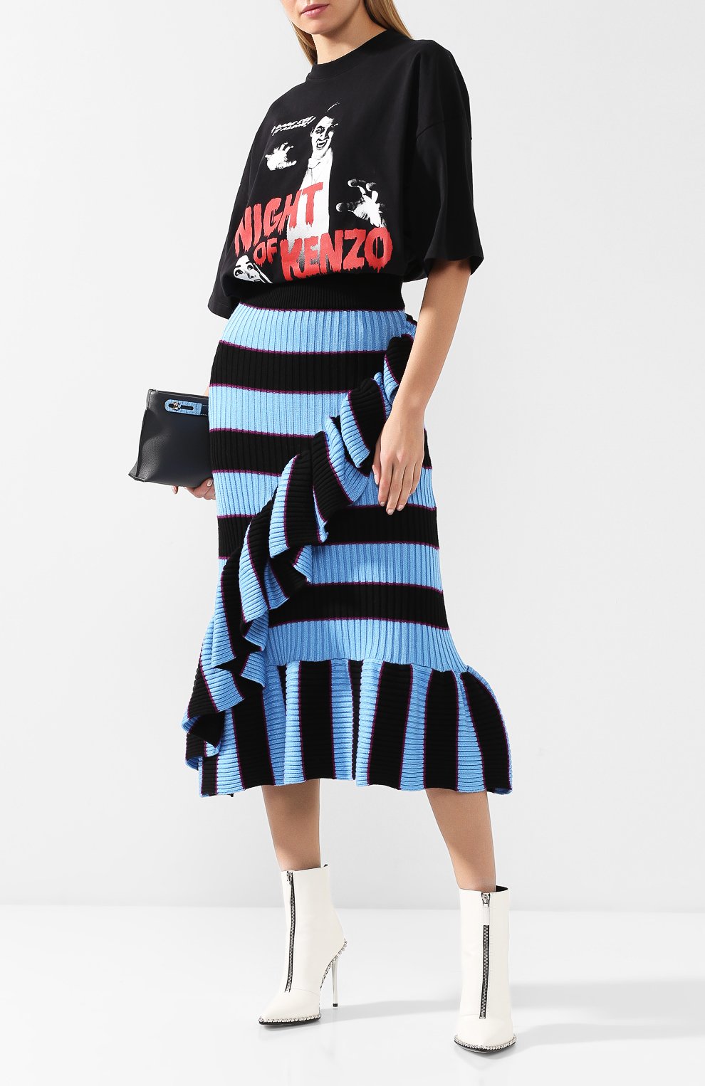 Вязаная юбка в контрастную полоску с оборкой KENZO, арт. 1JU546813, фото 2