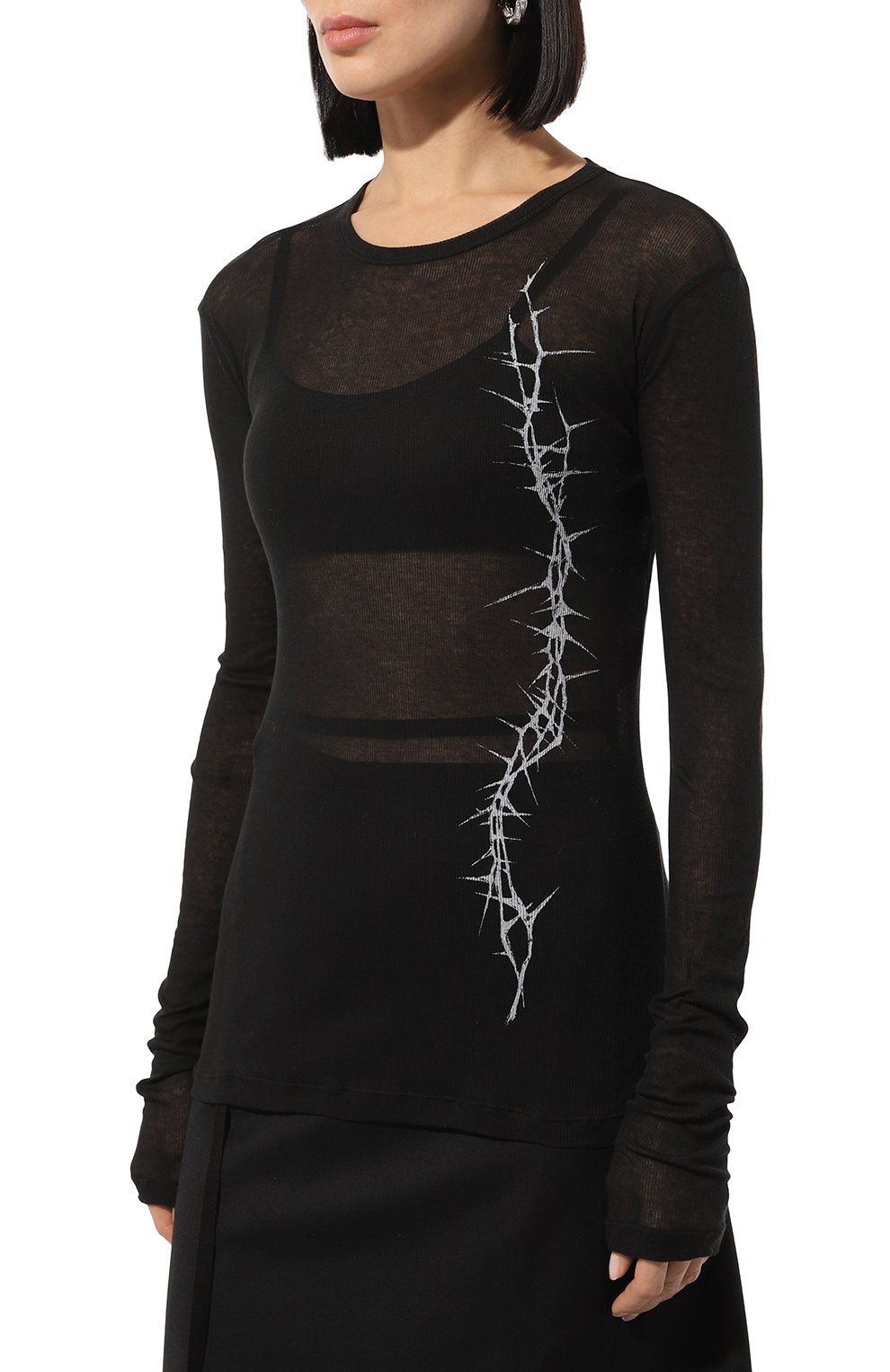 Хлопковый лонгслив ANN DEMEULEMEESTER, арт. 2402-W-JTS12-35-FA434-099, фото 3