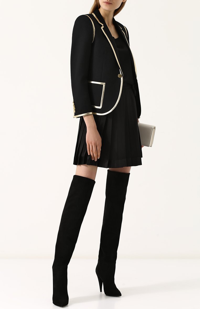 Замшевые ботфорты era на фигурном каблуке SAINT LAURENT, арт. 521516/0LI00, фото 2