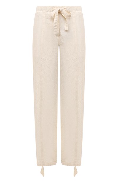 Женские брюки изо льна и хлопка JIL SANDER, арт. JSPU313205-WU330800