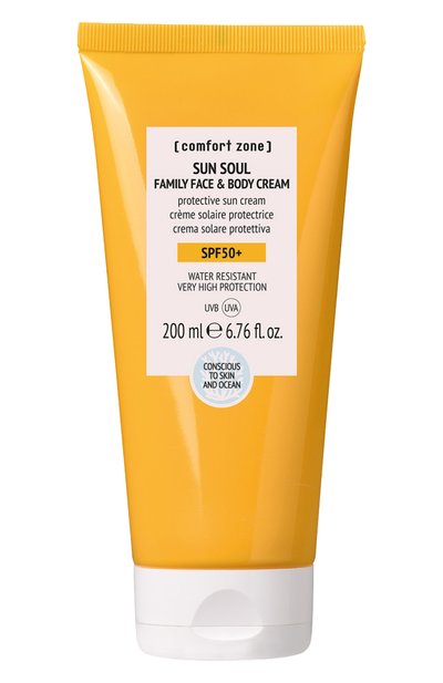 Женское солнцезащитный водостойкий крем для взрослых и детей spf50+ sun soul 200ml) COMFORT ZONE, арт. 12680