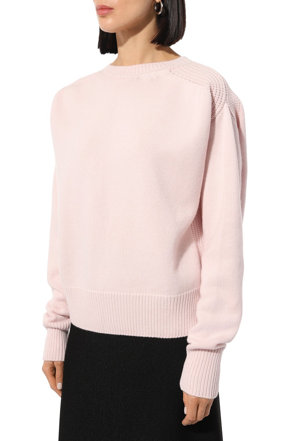 Кашемировый пуловер SASUPHI светло-розового цвета по цене 155000 руб., арт. W24607, фото 3 Кашемировый пуловер SASUPHI, арт. W24607, фото 3