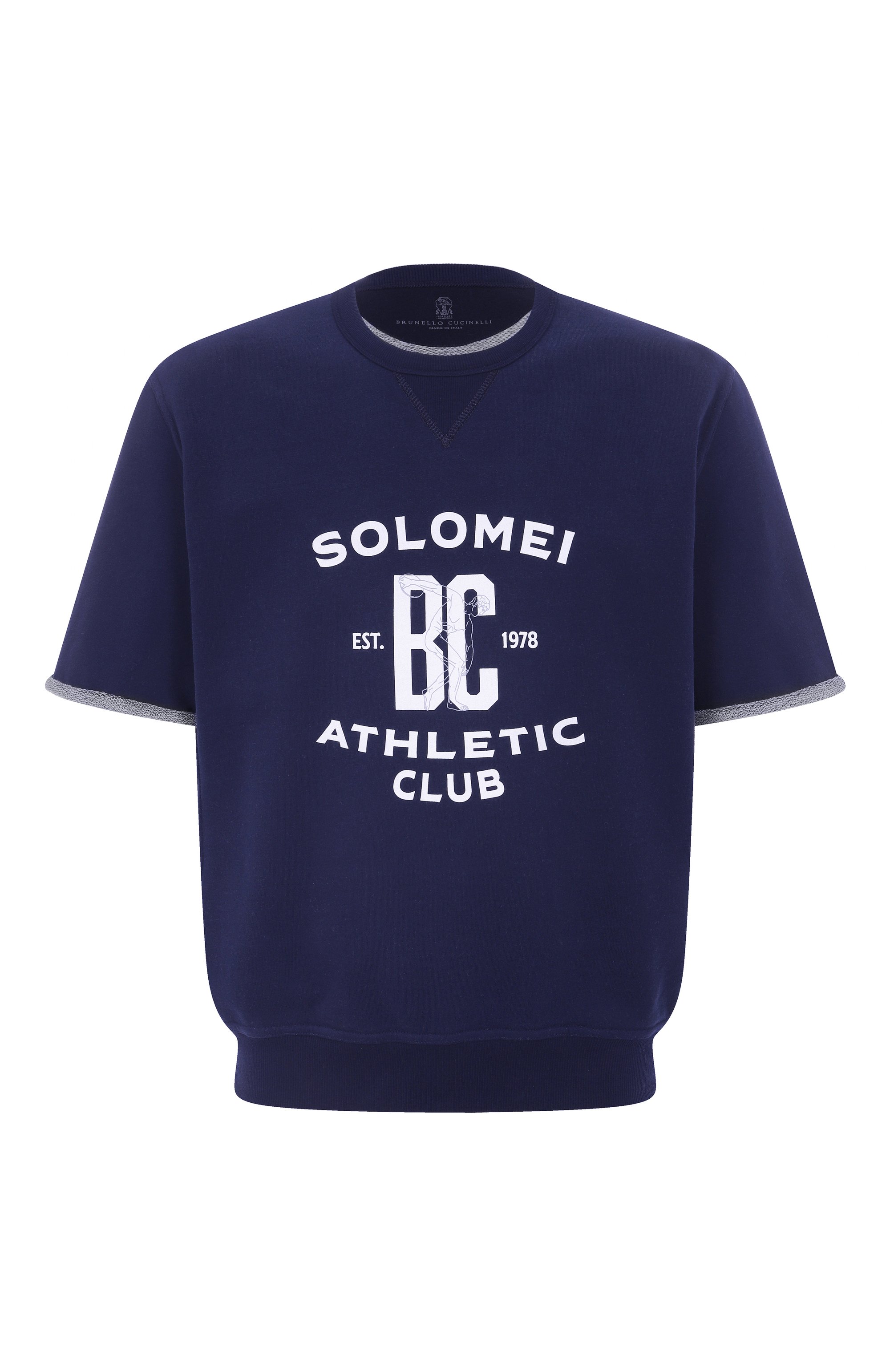 Хлопковый свитшот BRUNELLO CUCINELLI темно-синего цвета по цене 88800 руб., арт. MN05N3378G, фото 1 Хлопковый свитшот BRUNELLO CUCINELLI, арт. MN05N3378G, фото 1