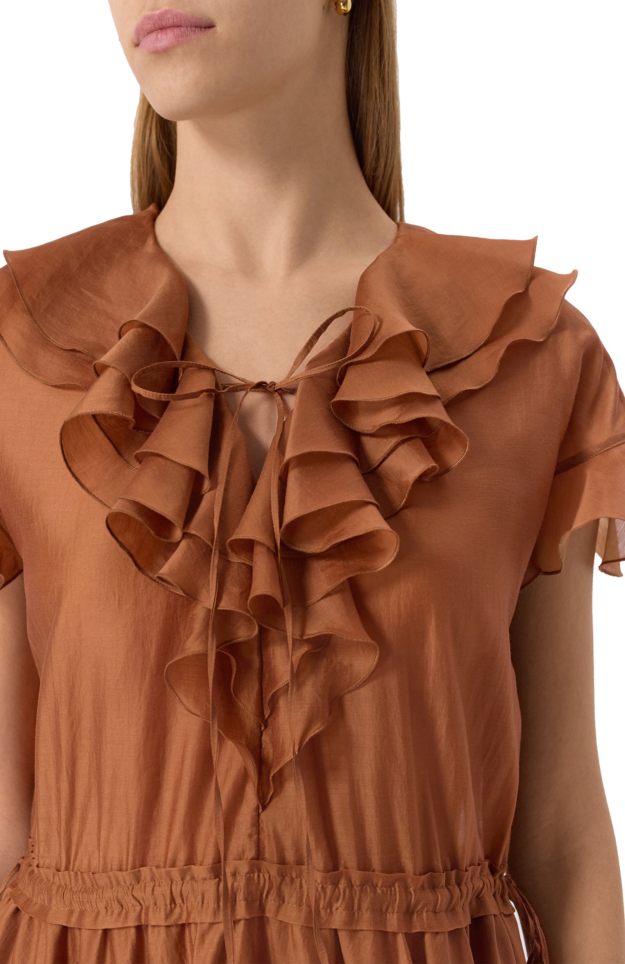 Платье FLASHIN коричневого цвета по цене 50000 руб., арт. FC25DBMV, фото 5 Платье FLASHIN, арт. FC25DBMV, фото 5