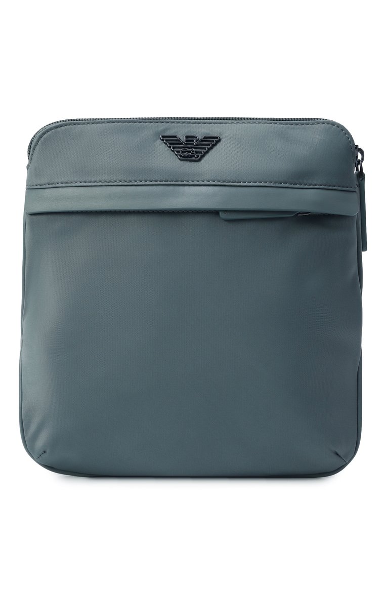 Мужская сумка EMPORIO ARMANI бирюзового цвета, арт. EM001807/AF13454 | Фото 1 (Ремень/цепочка: На ремешке; Автоматизация состава: Проставлено; Автоматизация ТО: Проставлено; Размер: small; Материал: Текстиль)