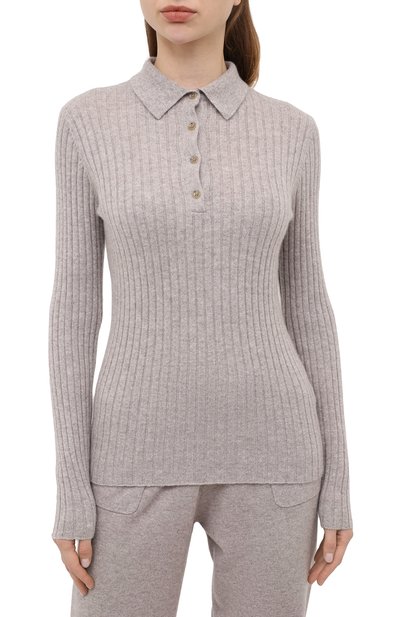 Кашемировый пуловер ALLUDE серого цвета по цене 68100 руб., арт. 205/11133, фото 3 Кашемировый пуловер ALLUDE, арт. 205/11133, фото 3