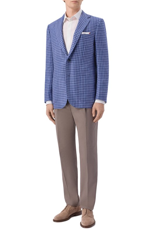 Пиджак из кашемира и шелка Kiton UG81K0639G Синий  UG81K0639G Фото 2