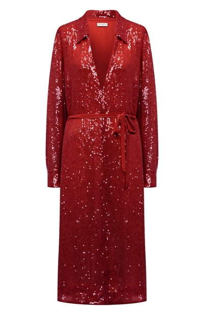 Женское платье из вискозы с отделкой пайетками DRIES VAN NOTEN, арт. 212-011039-3223