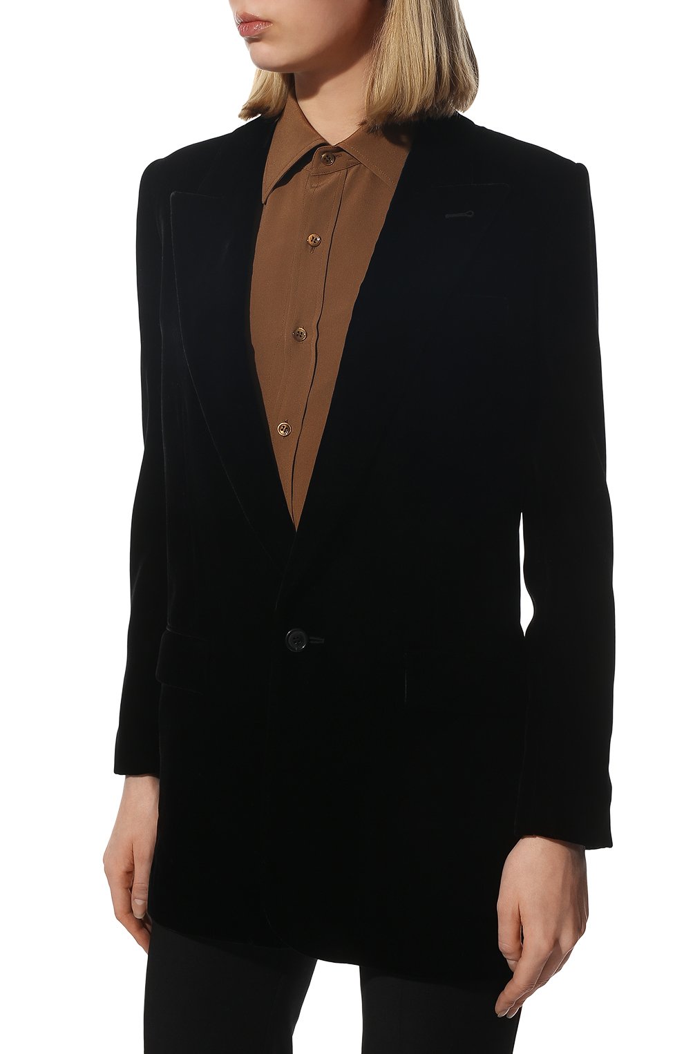 Бархатный жакет SAINT LAURENT, арт. 648760/Y525R, фото 3