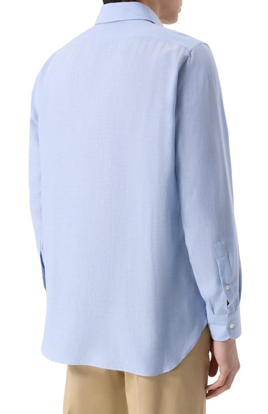 Сорочка из хлопка и кашемира MVST M0RBIDA/MAX/R0UND/608 Синий  M0RBIDA/MAX/R0UND/608 Фото 4