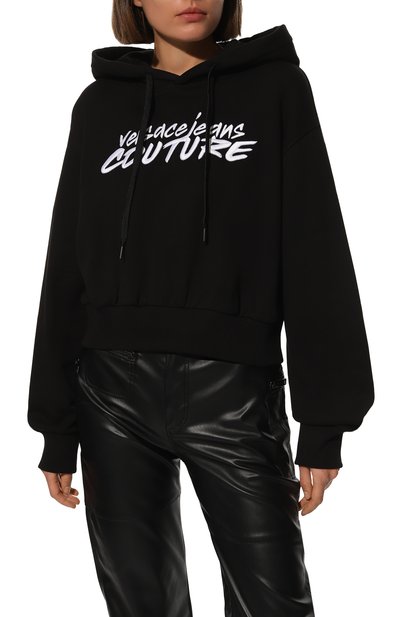 Хлопковое худи VERSACE JEANS COUTURE, арт. 73HAIT16-73DP314 0 L0G0 BRUSH EMBR0/CF01T, фото 3