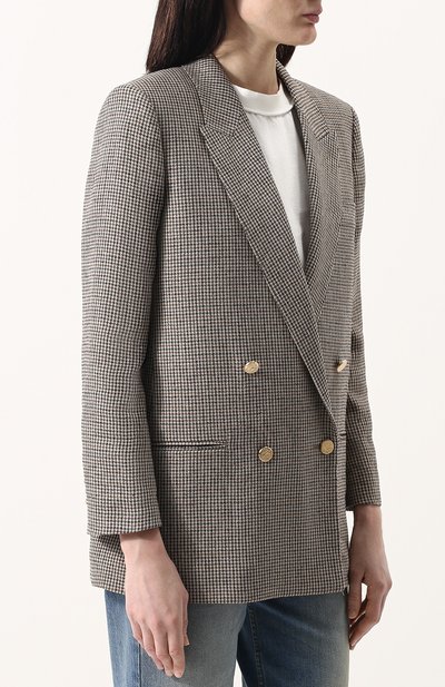 Льняной двубортный жакет GUCCI, арт. 519237/ZKL06, фото 3
