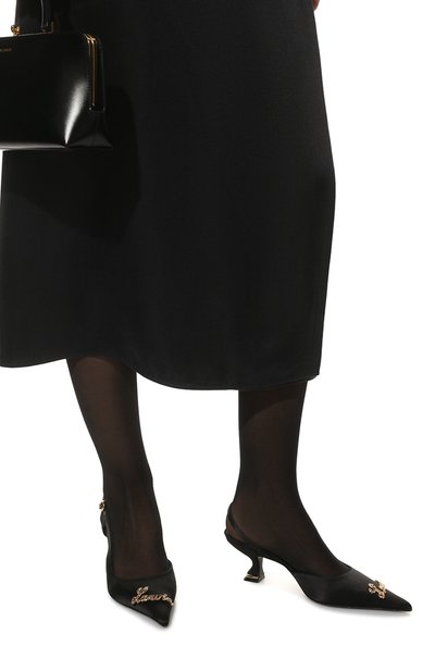 Текстильные туфли LANVIN черного цвета по цене 108000 руб., арт. FW-SAGS08-RAPI-P22, фото 3 Текстильные туфли LANVIN, арт. FW-SAGS08-RAPI-P22, фото 3