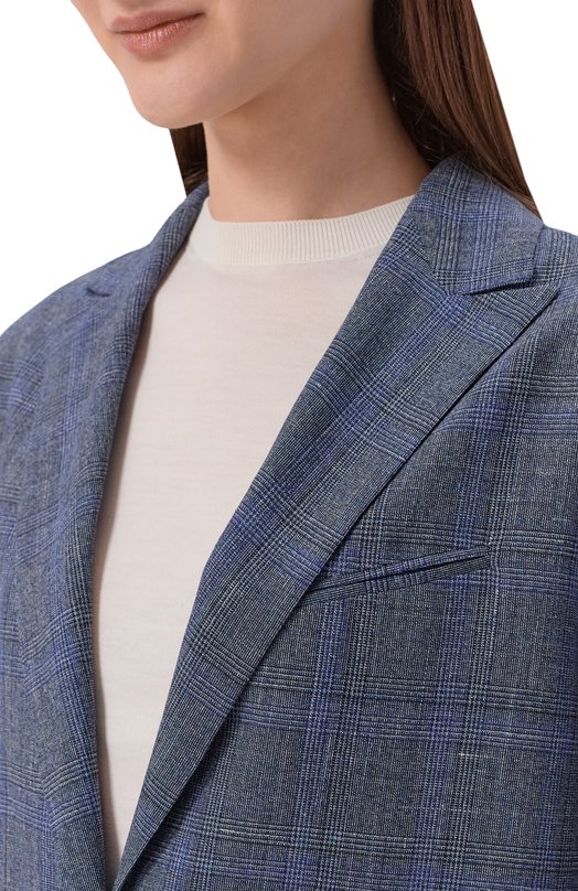 Жакет из шерсти и шелка Kiton D53502K0944G Синий  D53502K0944G Фото 5