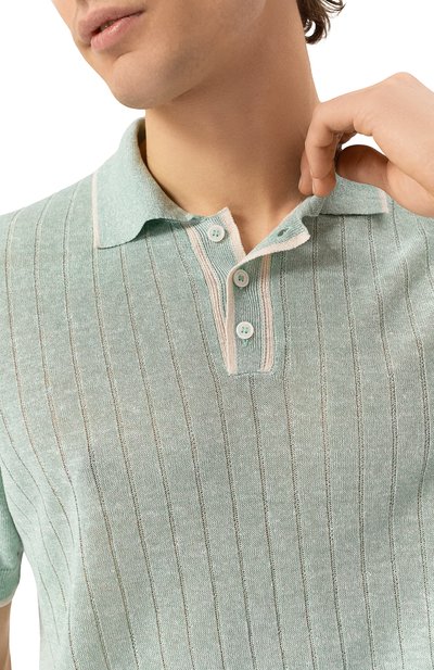 Поло изо льна и хлопка FEDELI, арт. 8UE05822, фото 5