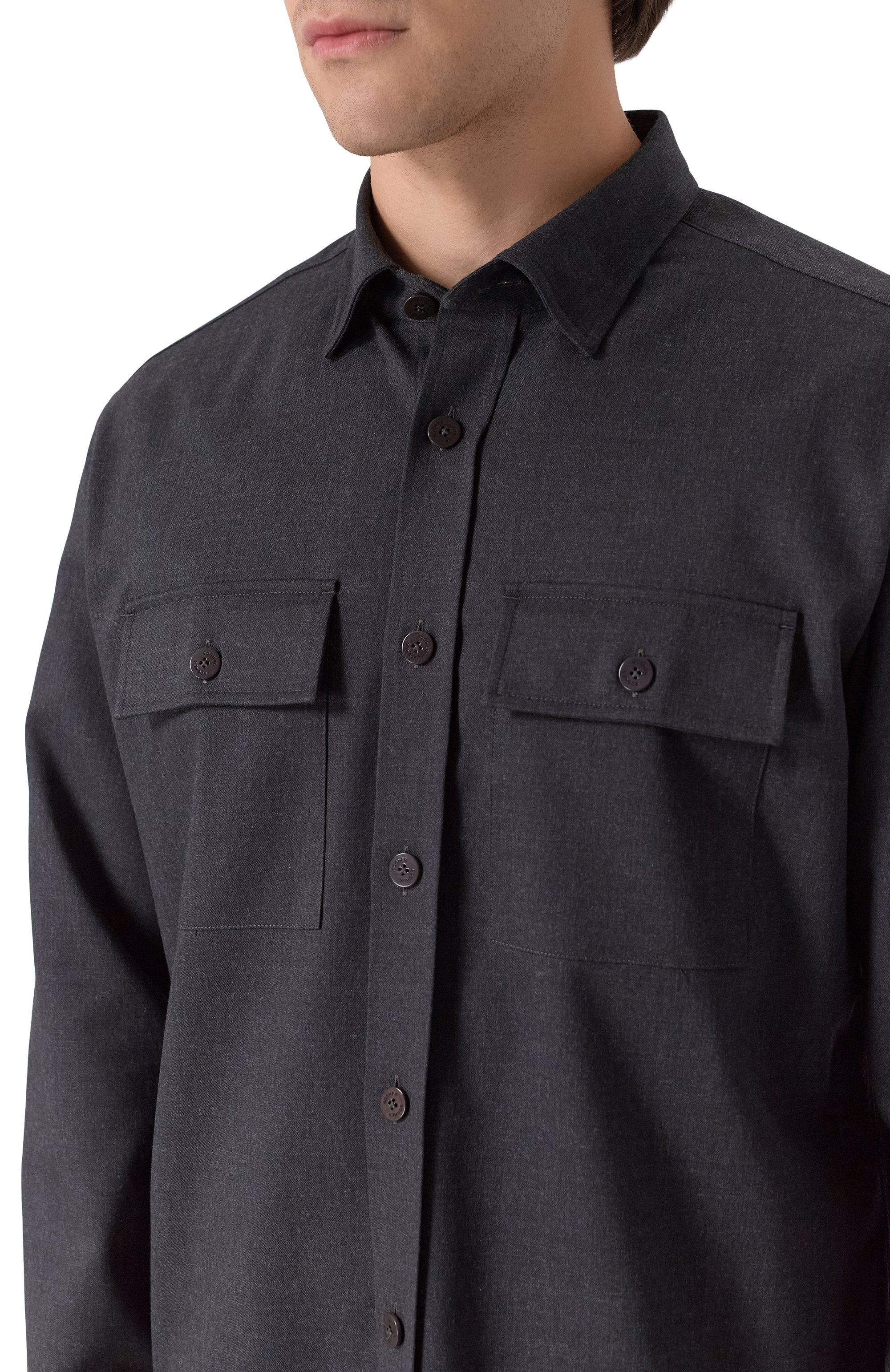 Рубашка BOGNER темно-серого цвета по цене 35900 руб., арт. 58909480, фото 5 Рубашка BOGNER, арт. 58909480, фото 5