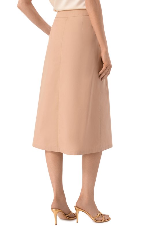 Хлопковая юбка Elie Saab SK259/P0023 Бежевый  SK259/P0023 Фото 4