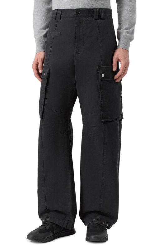Хлопковые брюки-карго Dolce & Gabbana GP13RT/FU6VK Чёрный  GP13RT/FU6VK Фото 3