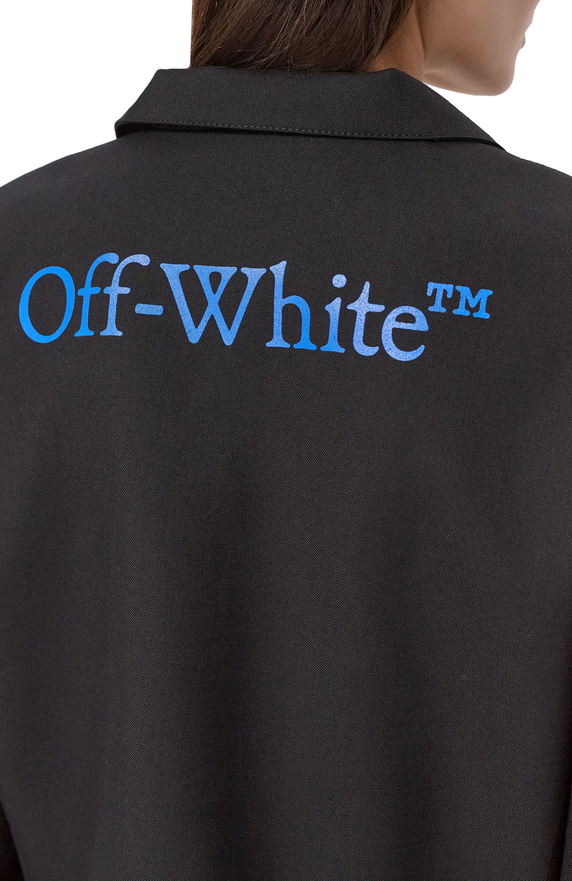 Жакет из шерсти и лиоцелла OFF-WHITE черного цвета по цене 92950 руб., арт. 0WEF12LF25FAB001, фото 5 Жакет из шерсти и лиоцелла OFF-WHITE, арт. 0WEF12LF25FAB001, фото 5