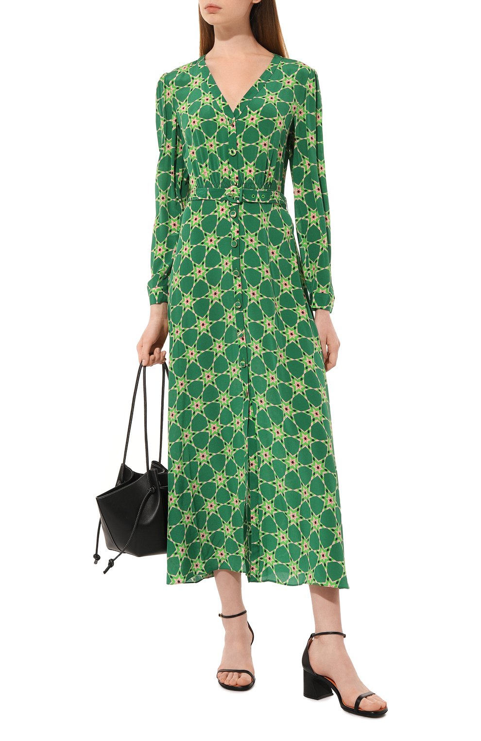 Шелковое платье SALONI зеленого цвета по цене 98100 руб., арт. 10600-1791, фото 2 Шелковое платье SALONI, арт. 10600-1791, фото 2