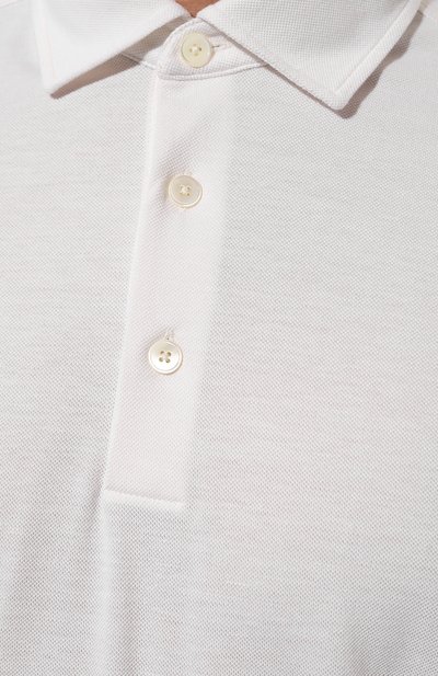 Поло из хлопка и шелка ZEGNA, арт. E8319A5/B773, фото 5