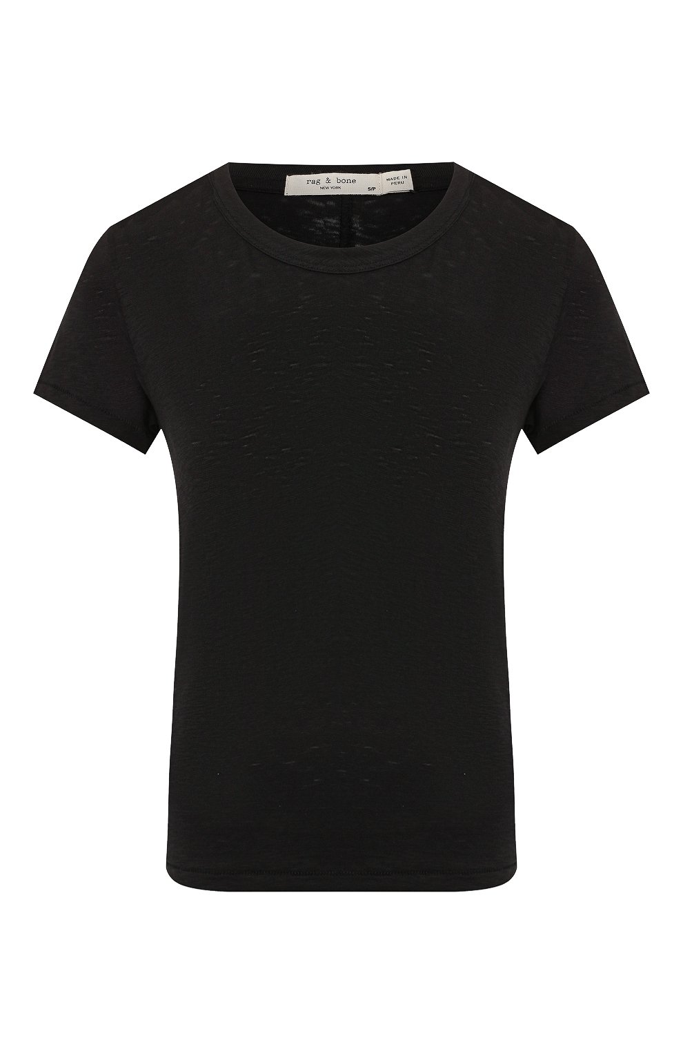 Хлопковая футболка RAG AND BONE черного цвета по цене 10950 руб., арт. W272C32CH, фото 1 Хлопковая футболка RAG AND BONE, арт. W272C32CH, фото 1