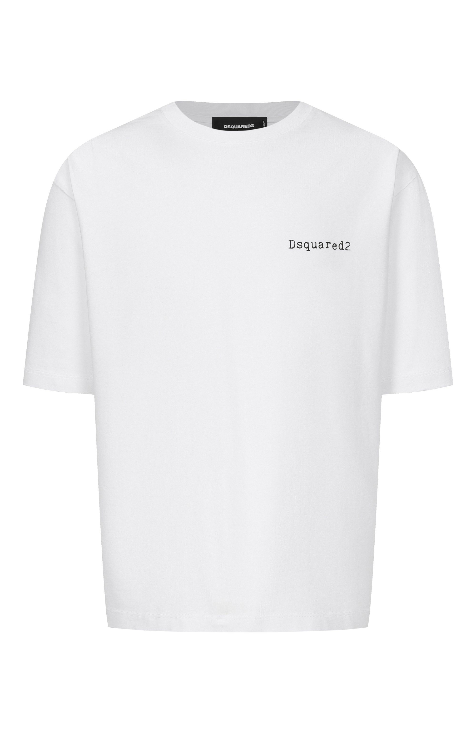 Хлопковая футболка DSQUARED2 белого цвета по цене 35100 руб., арт. S74GD1581/D20033, фото 1 Хлопковая футболка DSQUARED2, арт. S74GD1581/D20033, фото 1