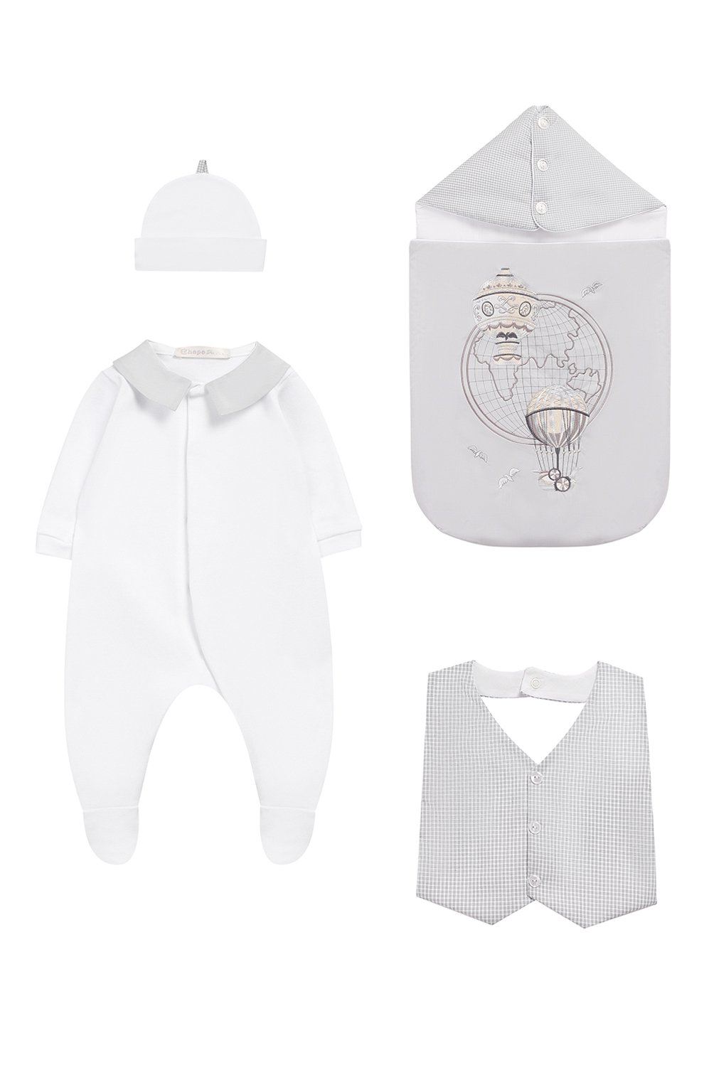 Комплект из 4-х изделий вокруг света CHEPE серого цвета по цене 9200 руб., арт. 71280, фото 1 Комплект из 4-х изделий вокруг света CHEPE, арт. 71280, фото 1