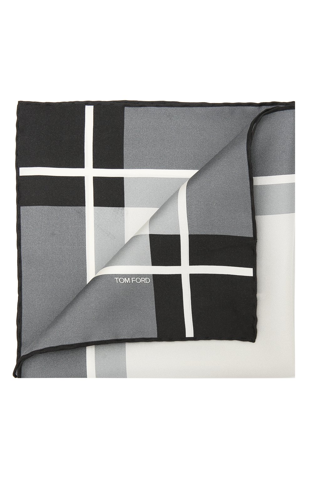 Шелковый платок TOM FORD серого цвета по цене 18150 руб., арт. 9TF93/TF312, фото 1 Шелковый платок TOM FORD, арт. 9TF93/TF312, фото 1