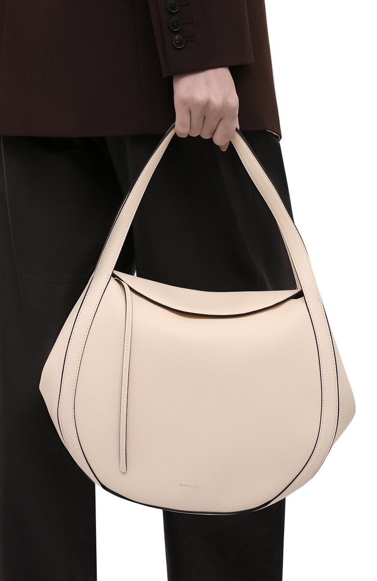 Женская сумка lin medium WANDLER белого цвета, арт. LIN BAG | Фото 2 (Материал: Натуральная кожа; Сумки-технические: Сумки top-handle; Размер: medium)