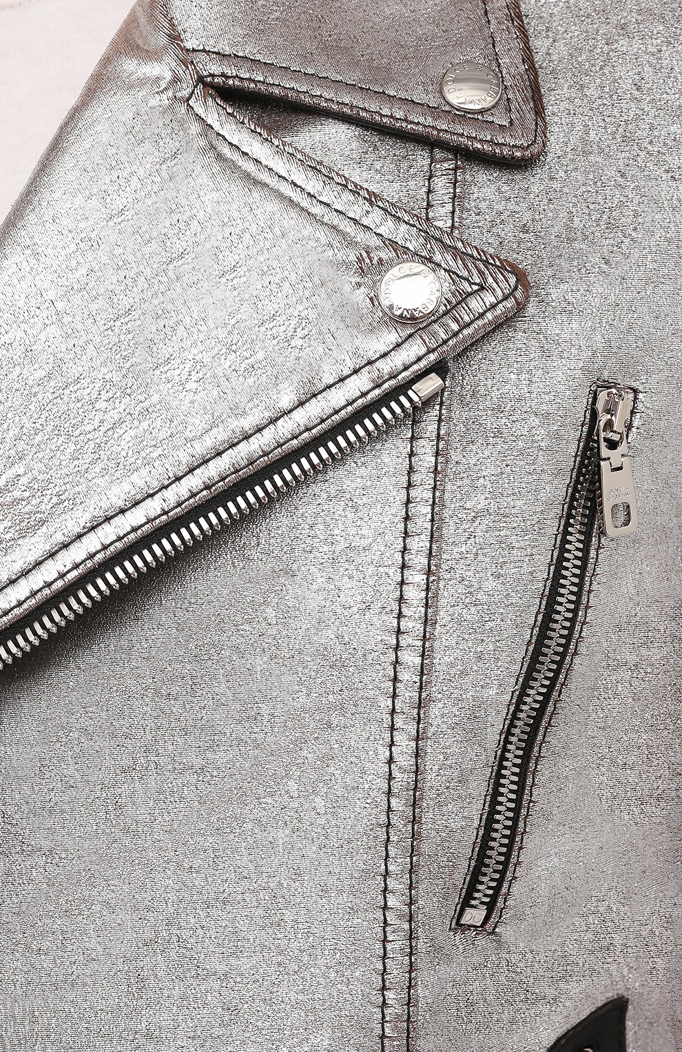 Кожаная куртка DOLCE & GABBANA серебряного цвета по цене 653500 руб., арт. G9UC4L/HULLH, фото 5 Кожаная куртка DOLCE & GABBANA, арт. G9UC4L/HULLH, фото 5