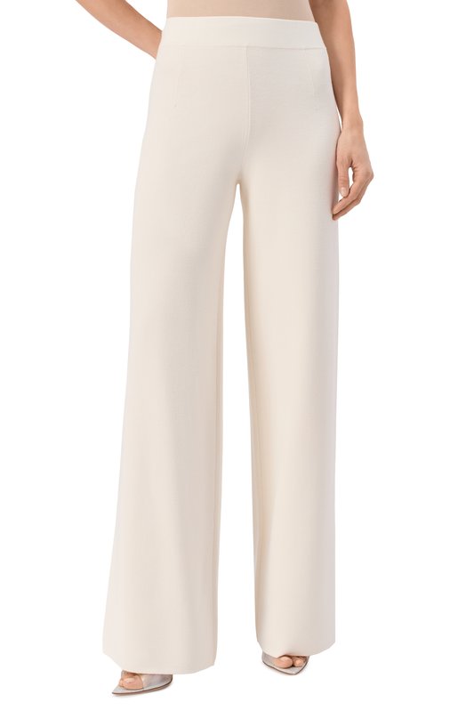Брюки из вискозы Max Mara Studio MARZIA Кремовый  MARZIA Фото 3