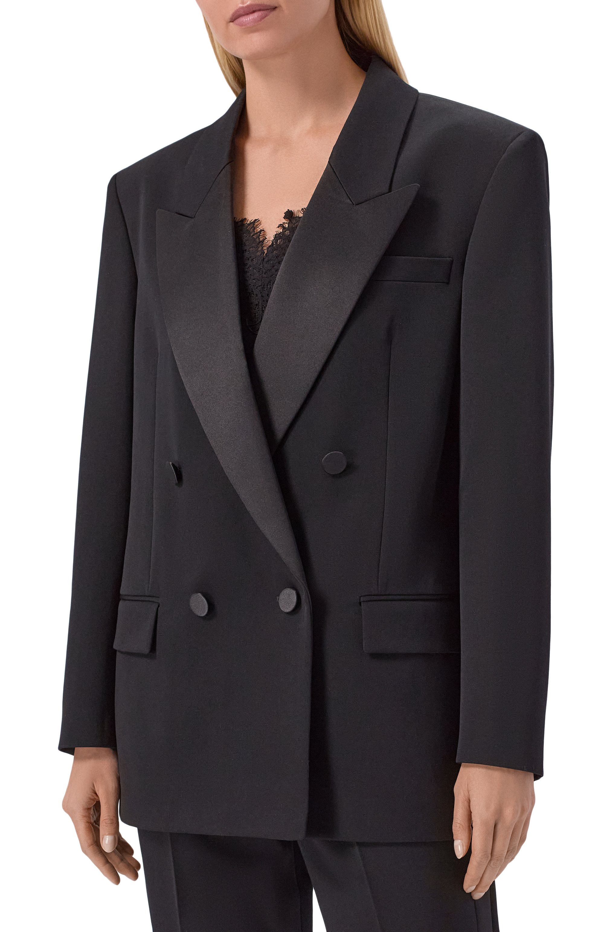 Шерстяной жакет SAINT LAURENT черного цвета по цене 582500 руб., арт. 860569/Y7E63, фото 3 Шерстяной жакет SAINT LAURENT, арт. 860569/Y7E63, фото 3