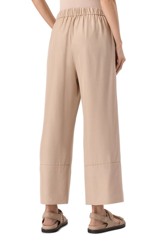 Шелковые брюки Elie Saab P0096NS25/SI001 Бежевый  P0096NS25/SI001 Фото 4