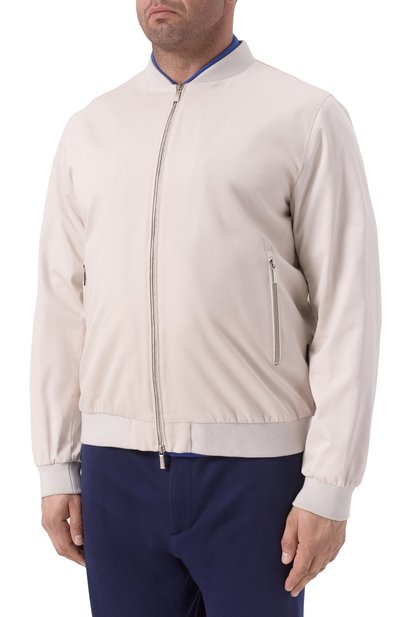 Бомбер из хлопка и шелка sorano-si MOORER светло-бежевого цвета по цене 239000 руб., арт. S0RAN0, фото 3 Бомбер из хлопка и шелка sorano-si MOORER, арт. S0RAN0, фото 3