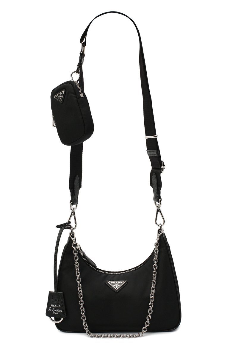 Женская сумка prada re edition bag PRADA черного цвета, арт. 1BH204-R064-F0002-V1L | Фото 5 (Сумки-технические: Сумки через плечо; Материал: Текстиль; Размер: small; Нос: Не проставлено; Региональные ограничения белый список (Axapta Mercury): Не проставлено)