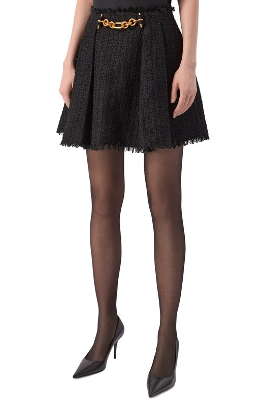 Твидовая юбка Balmain GF1LBB34/XL81 Чёрный  GF1LBB34/XL81 Фото 3