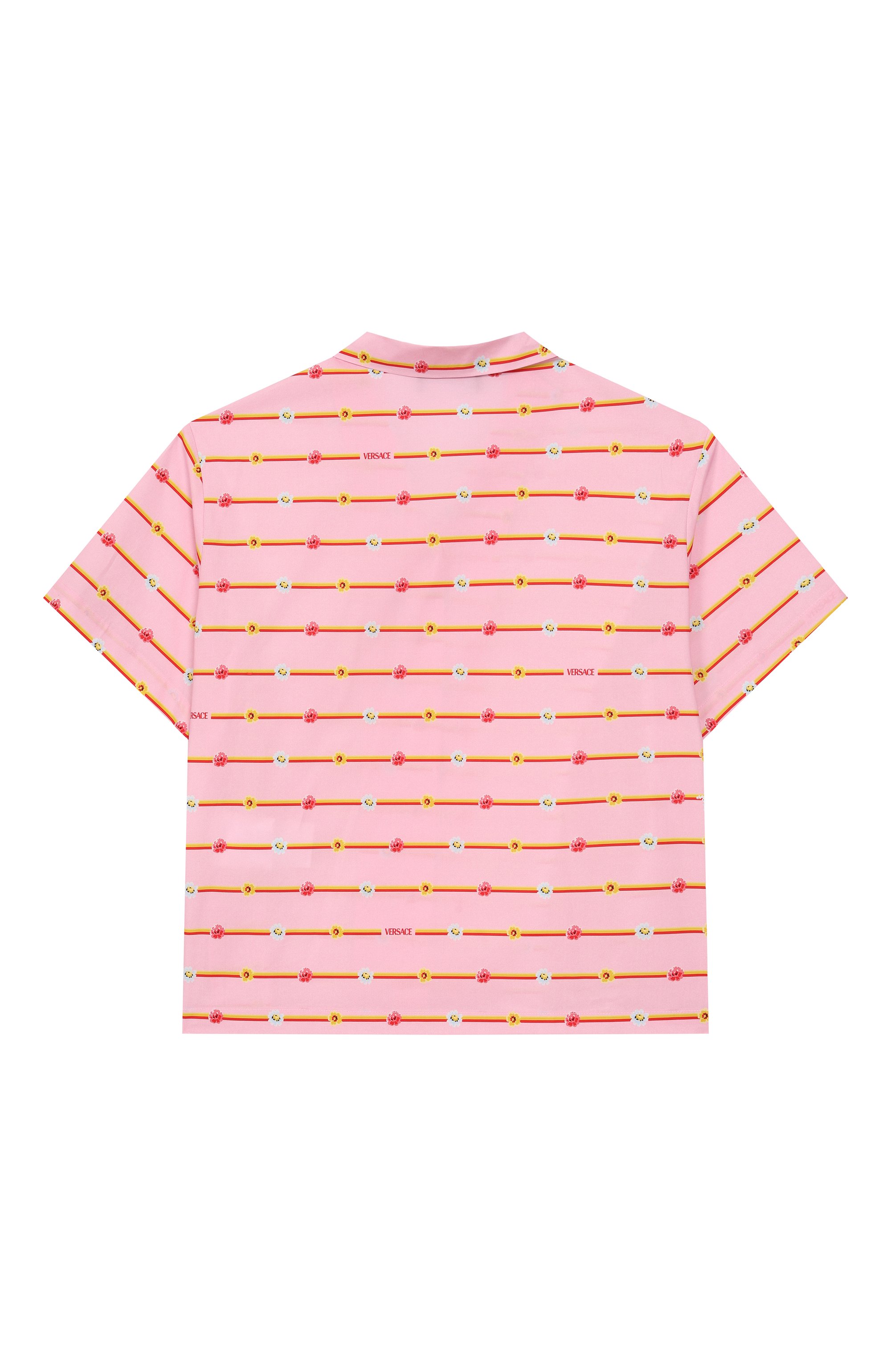Хлопковая рубашка VERSACE розового цвета по цене 29950 руб., арт. 1019106/1A13149/8A-14A, фото 2 Хлопковая рубашка VERSACE, арт. 1019106/1A13149/8A-14A, фото 2