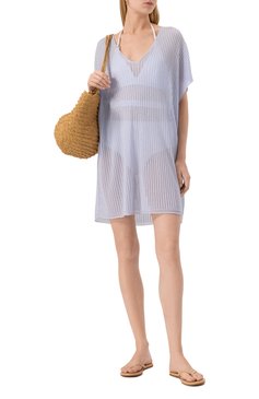 Женские кожаные шлепанцы MELISSA ODABASH бежевого цвета, арт. SANDALS CR | Фото 2 (Материал внешний: Натуральная кожа; Подошва: Плоская; Каблук высота: Низкий; Драгоценные камни: Проставлено; Материал сплава: Проставлено)