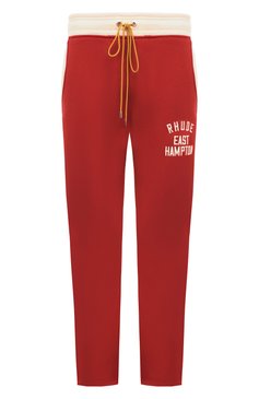 Мужские хлопковые брюки RHUDE красного цвета, арт. RHSS24PA23167277 | Фото 1 (Материал сплава: Проставлено; Длина (брюки, джинсы): Стандартные; Материал внешний: Хлопок; Драгоценные камни: Проставлено; Стили: Спорт-шик; Случай: Повседневный)