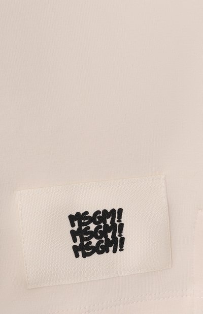 Хлопковые шорты MSGM KIDS кремового цвета по цене 9605 руб., арт. S6MSJBBE228, фото 3 Хлопковые шорты MSGM KIDS, арт. S6MSJBBE228, фото 3