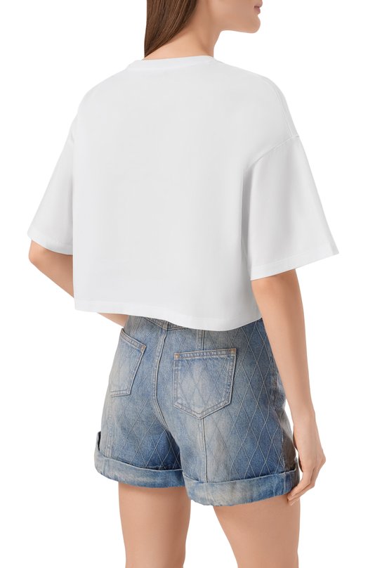 Хлопковая футболка Balmain GF0EE145/BD10 Белый  GF0EE145/BD10 Фото 4