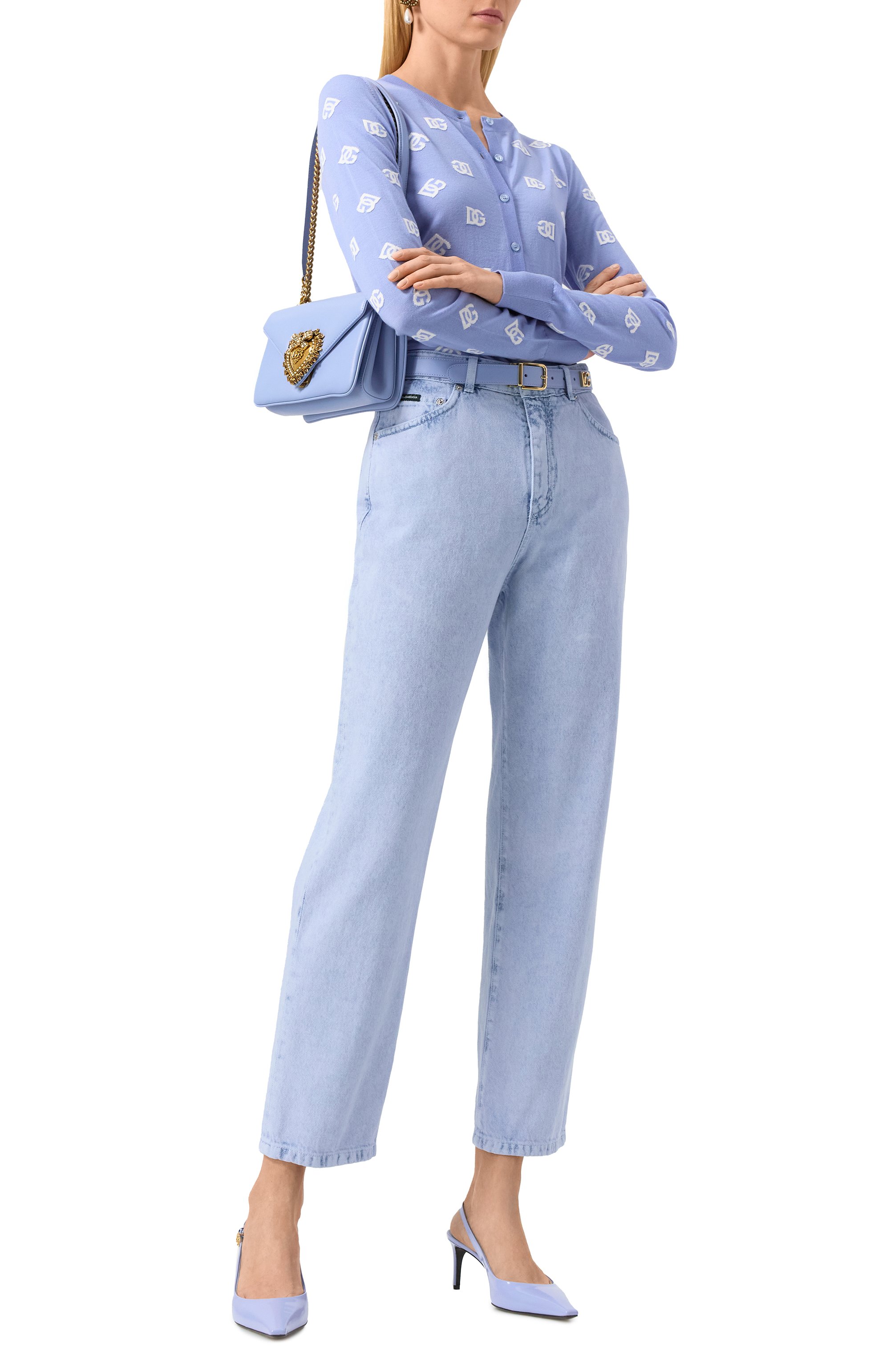 Сумка devotion medium DOLCE & GABBANA голубого цвета по цене 279500 руб., арт. BB7475/AF984, фото 7 Сумка devotion medium DOLCE & GABBANA, арт. BB7475/AF984, фото 7